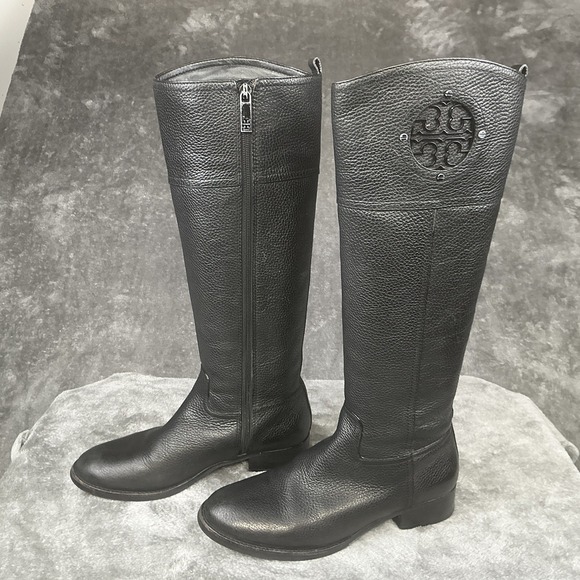 Tory Burch Shoes - Tory Burch Women's Black Leather Riding Boots Size 7